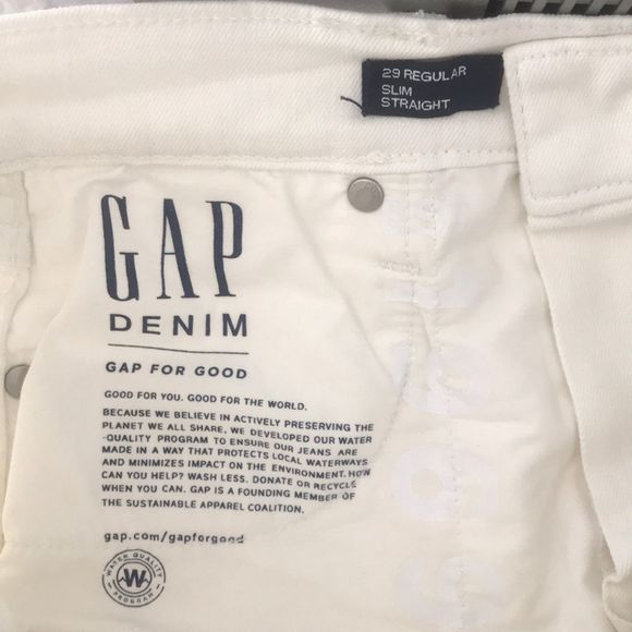 Gap Slim Straight Distressed Jeans White Size 29 - Picture 7 of 12